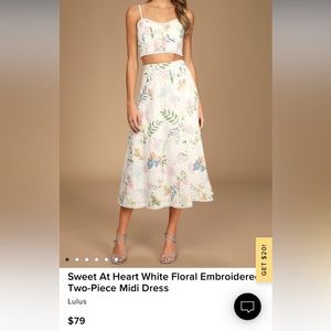 Sweet At Heart White Floral Embroidered Two-Piece Midi Dress from Lulus
